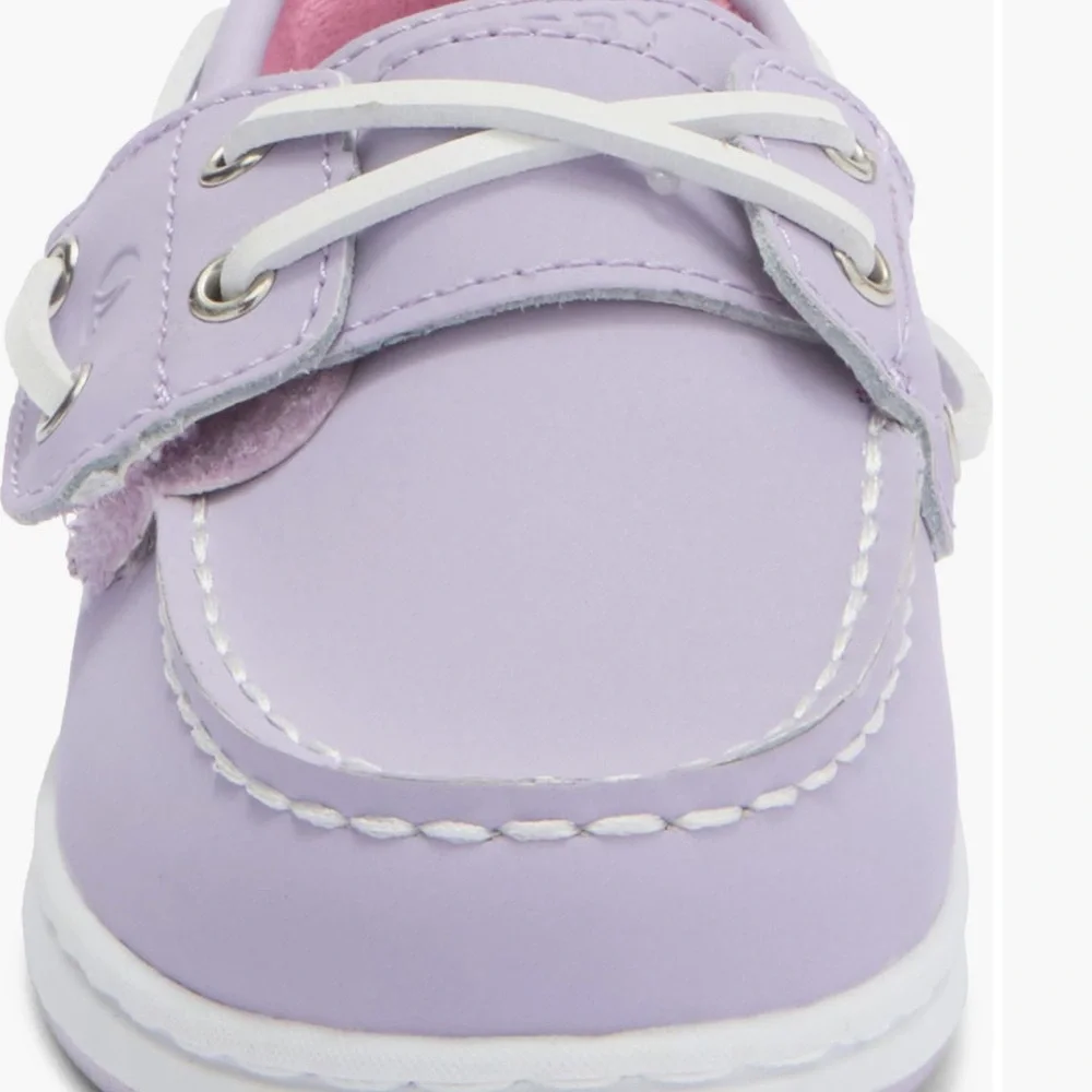 NWT Sperry Kids Lavender Boat Shoe with White Laces 10M